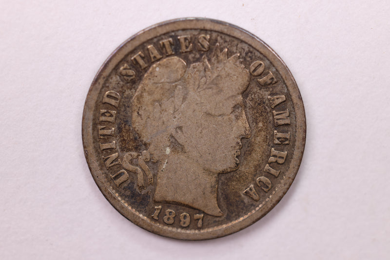 1897 Barber Silver Dime., V.G., Store Sale