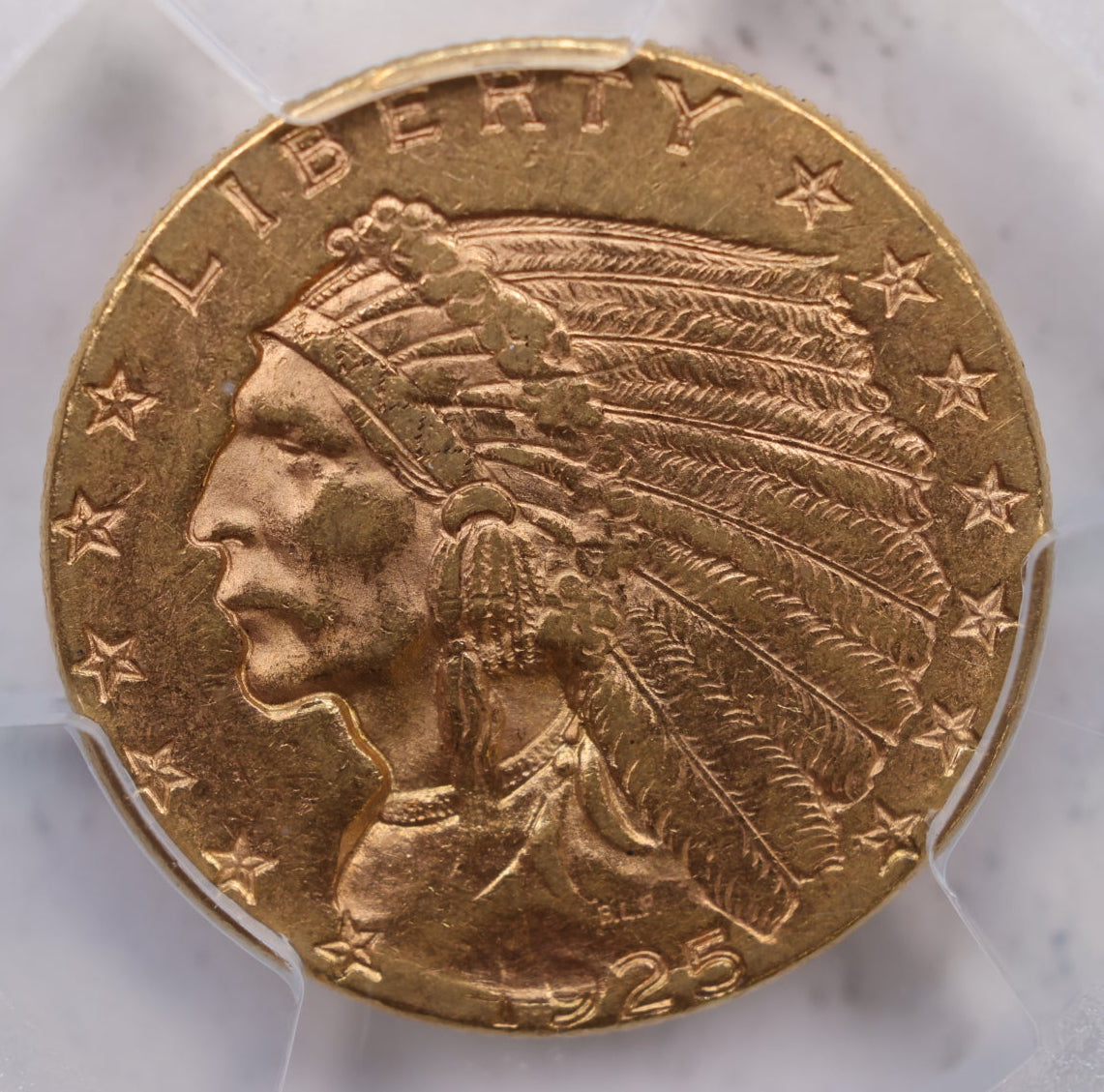 1925-D $2.50 Gold Indian, Quarter Eagle, PCGS AU-58, STORE #G008.