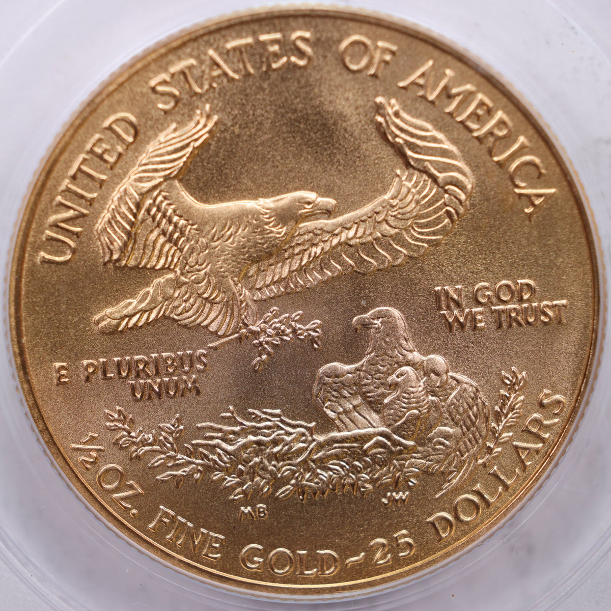 2004 $25 Gold American Eagle, 1/2 OZT Fine Gold, PCGS MS-69, Store #G016.