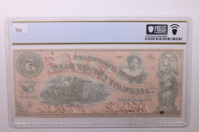1861 $5., ALLEGANY COUNTY BANK., Cumberland, MD.,  PCGS CU-64., Store