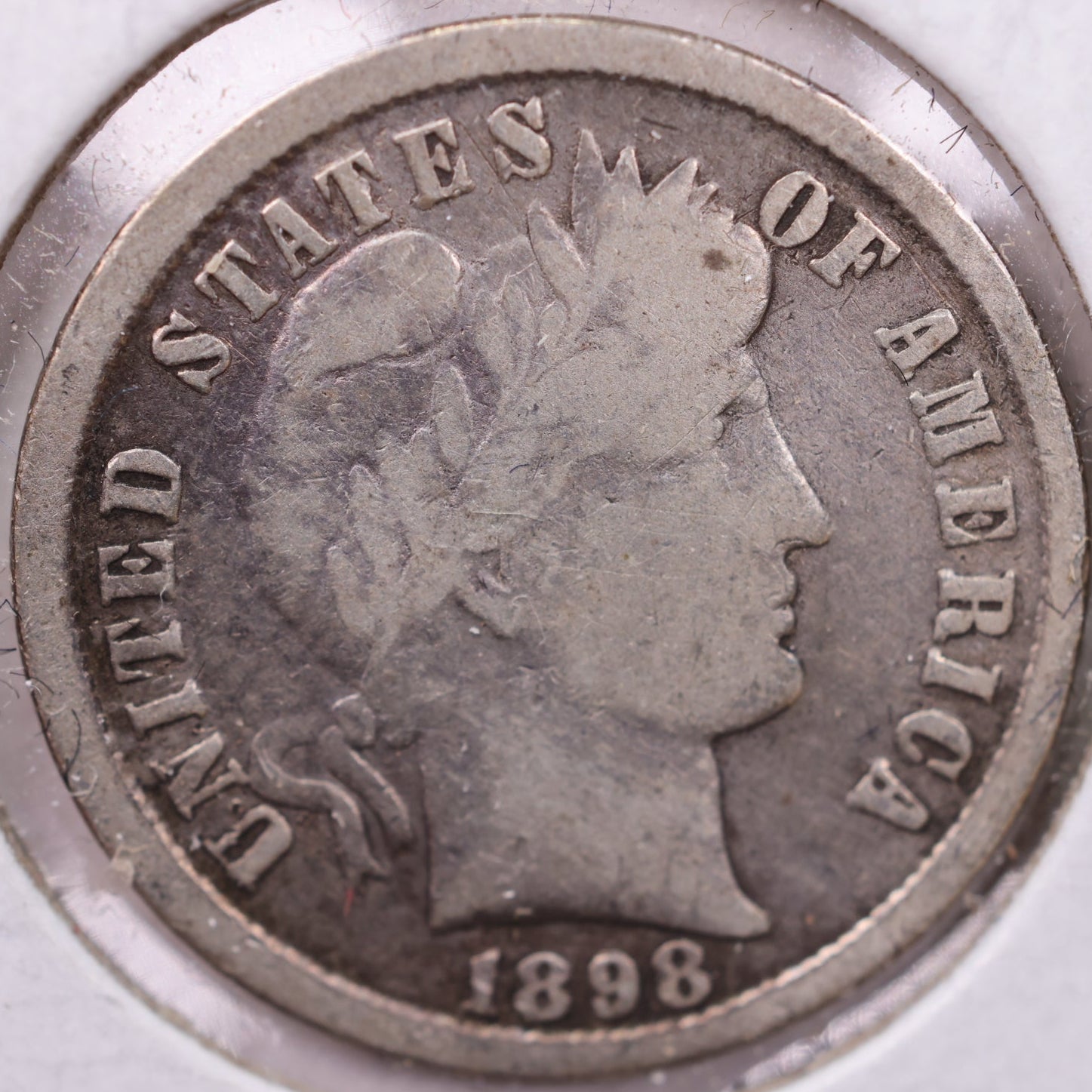1898 Barber Dime, Very Good Circulated Coin, Store #19299