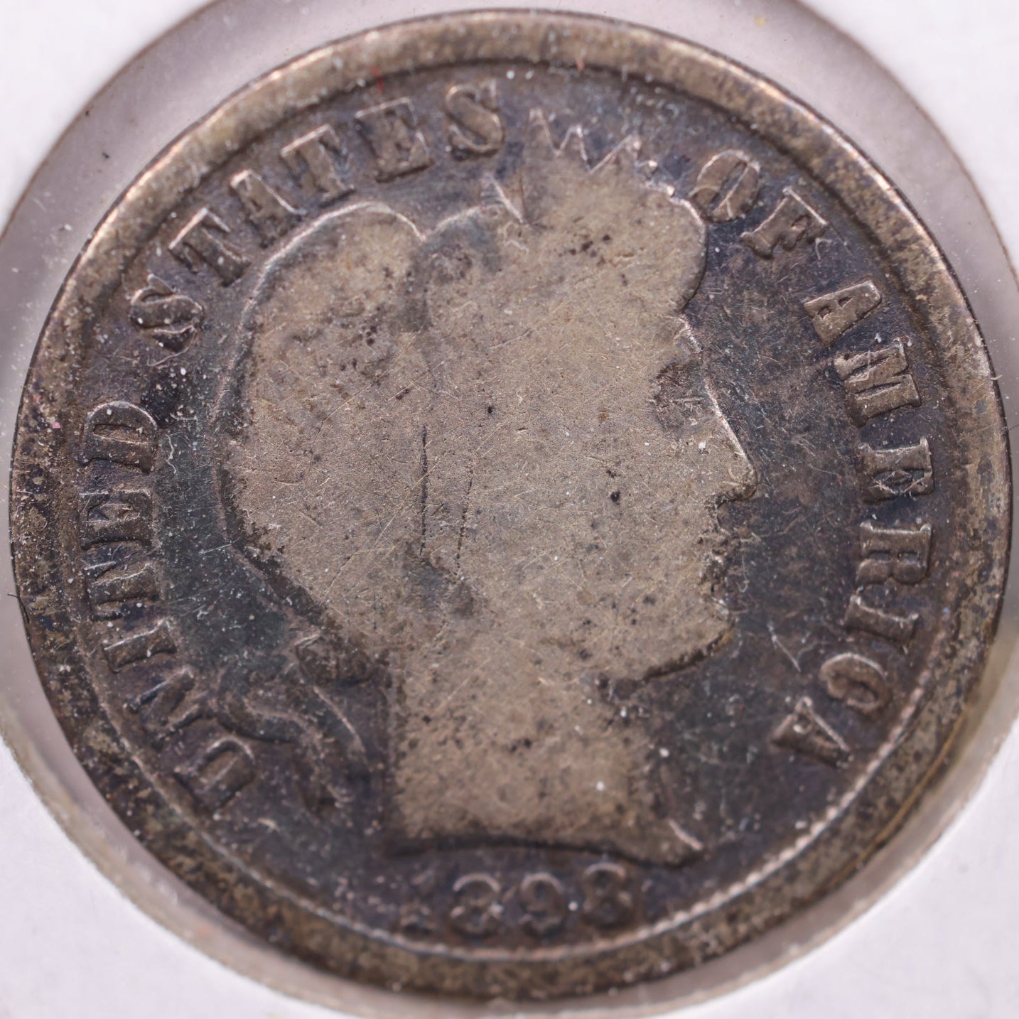 1898 Barber Dime, Good Circulated Coin, Store #19301