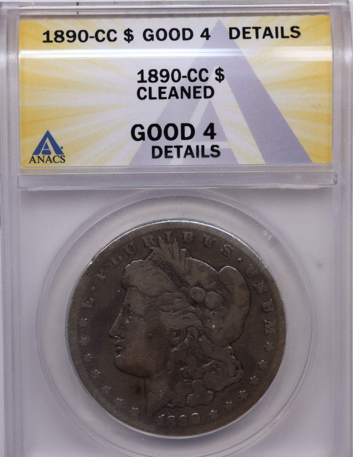 1890-CC Morgan Silver Dollar, ANACS Graded Good Details, Circulated.  Store #DR067.