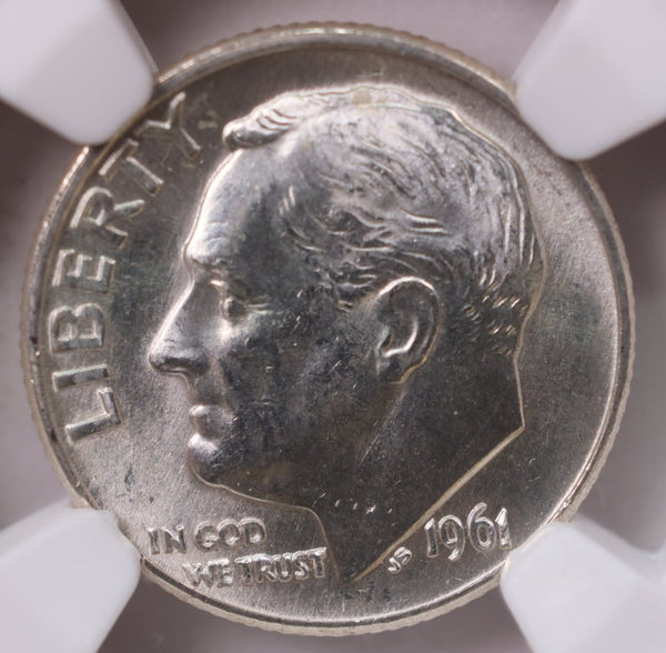 1961-D Roosevelt Silver Dime., NGC Certified; MS-65., Store #GRD001