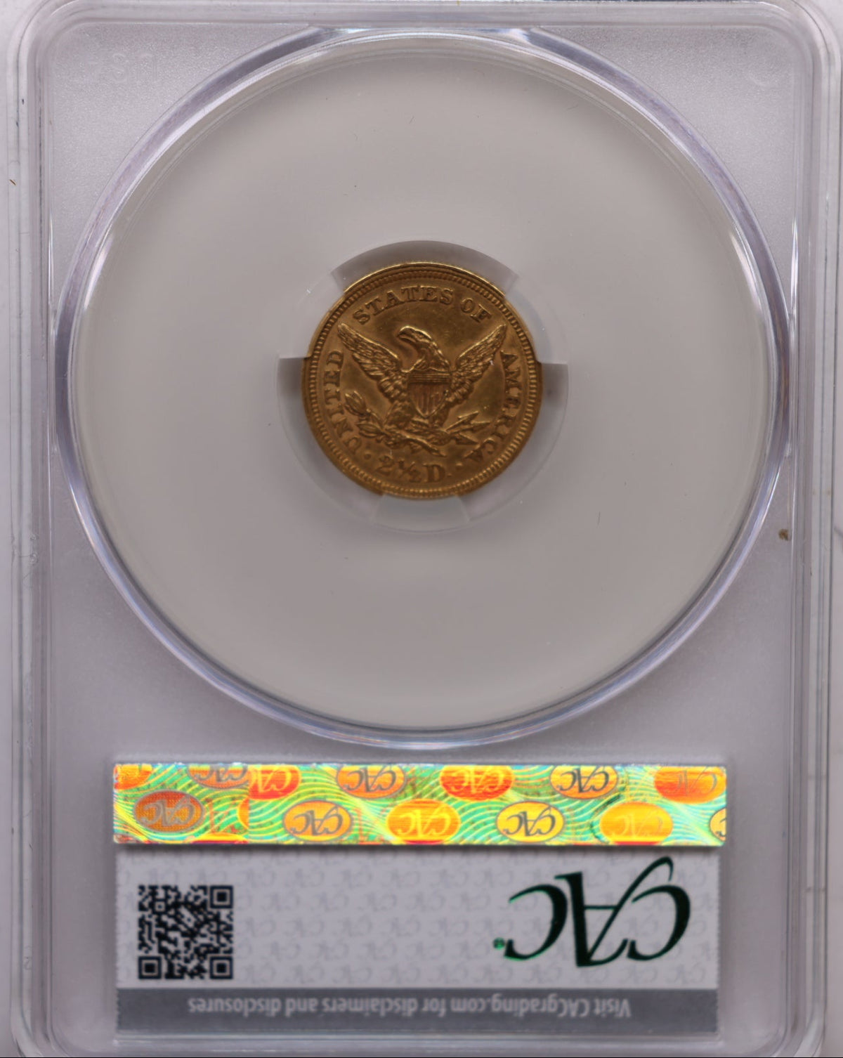 1857 $2.50 Gold Quarter Eagle, CAC AU-55, Nice Coin, Store Sale#G013.