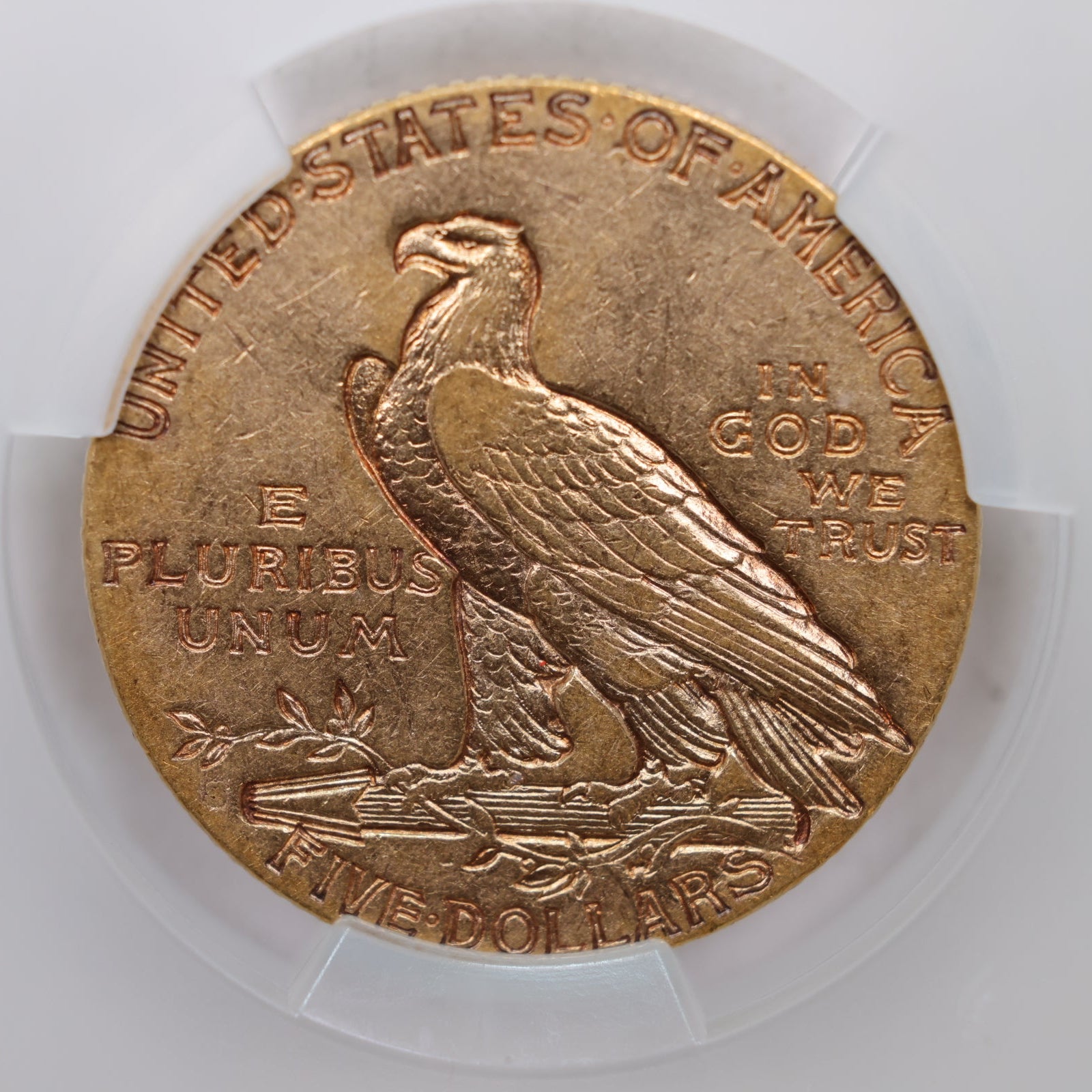 1911-S $5 Gold Indian Five Dollar, CAC Graded XF-45, Store Sale #G014.