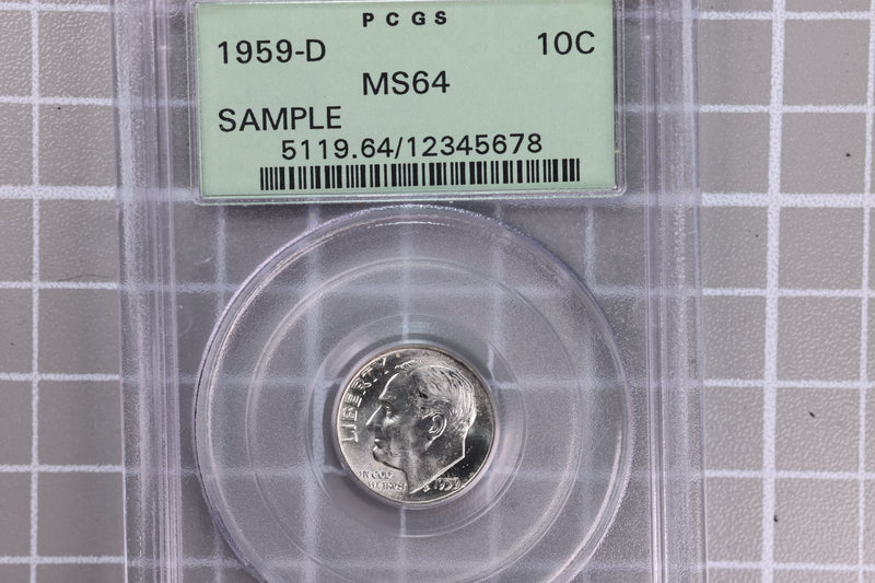 1959-D Roosevelt Silver Dime, PCGS MS64, "SAMPLE",  Store