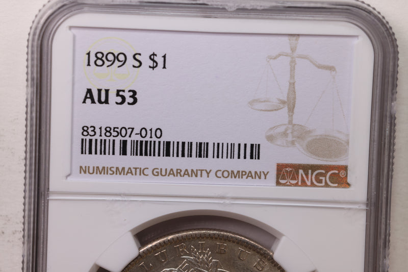 1899-S Morgan Silver Dollar., NGC Graded AU-53., Store