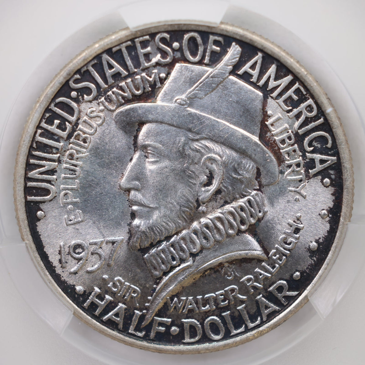 1937 Roanoke Island Silver Half Dollar Commemorative, CAC MS64, Store #071.