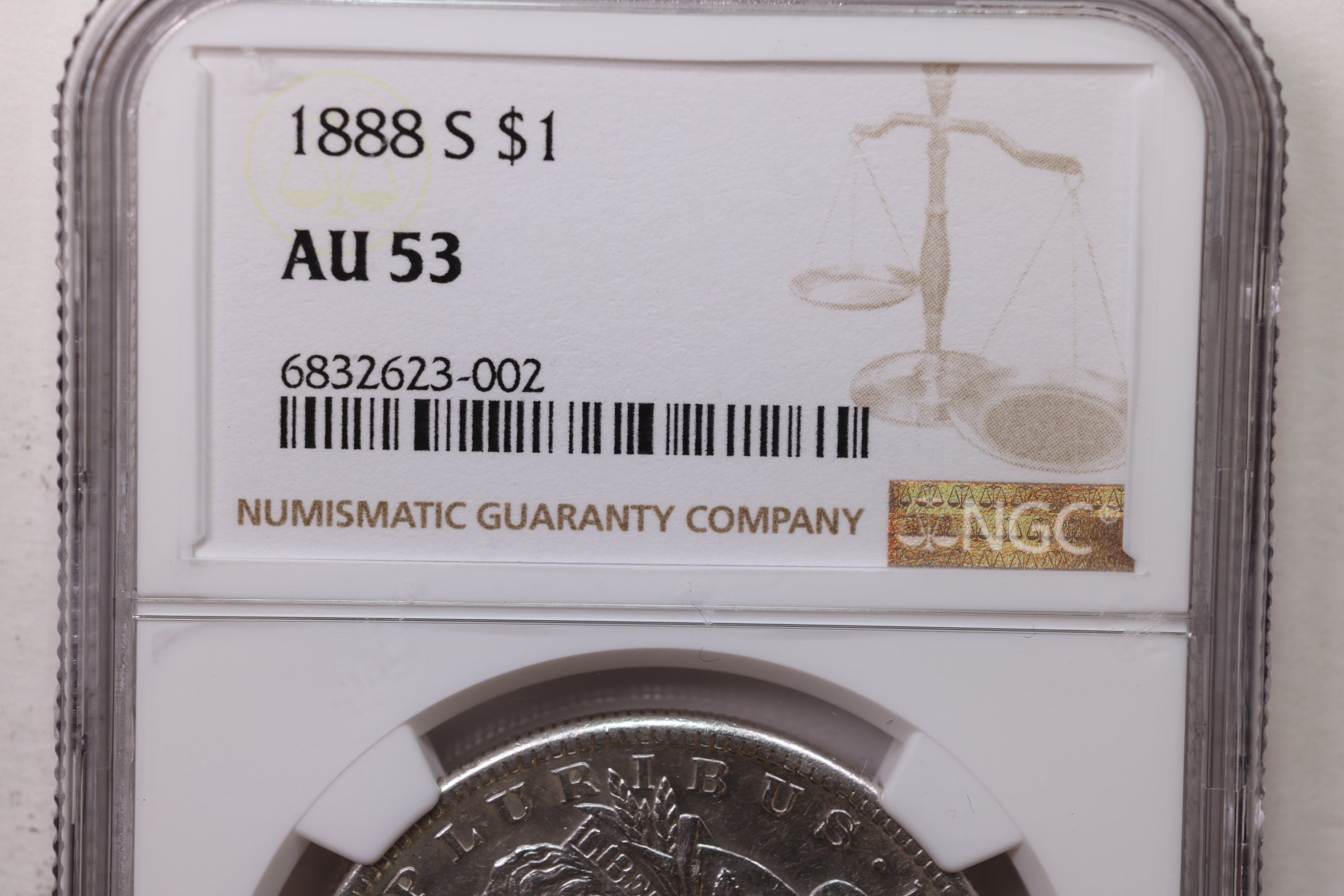 1888-S Morgan Silver Dollar., NGC Graded AU-53., Store #GM014