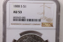1888-S Morgan Silver Dollar., NGC Graded AU-53., Store