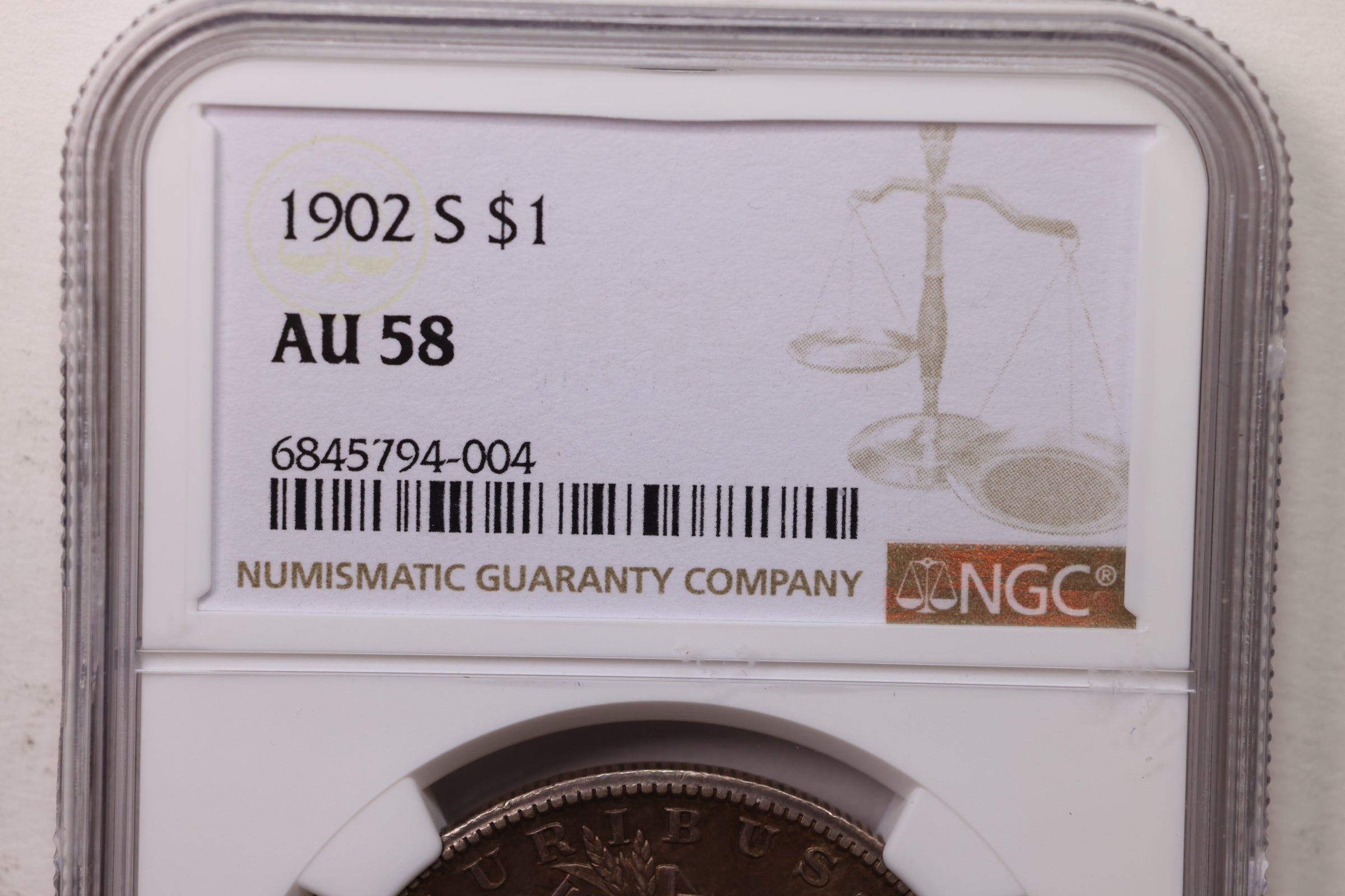 1902-S Morgan Silver Dollar., NGC Graded AU-58., Store #GM015
