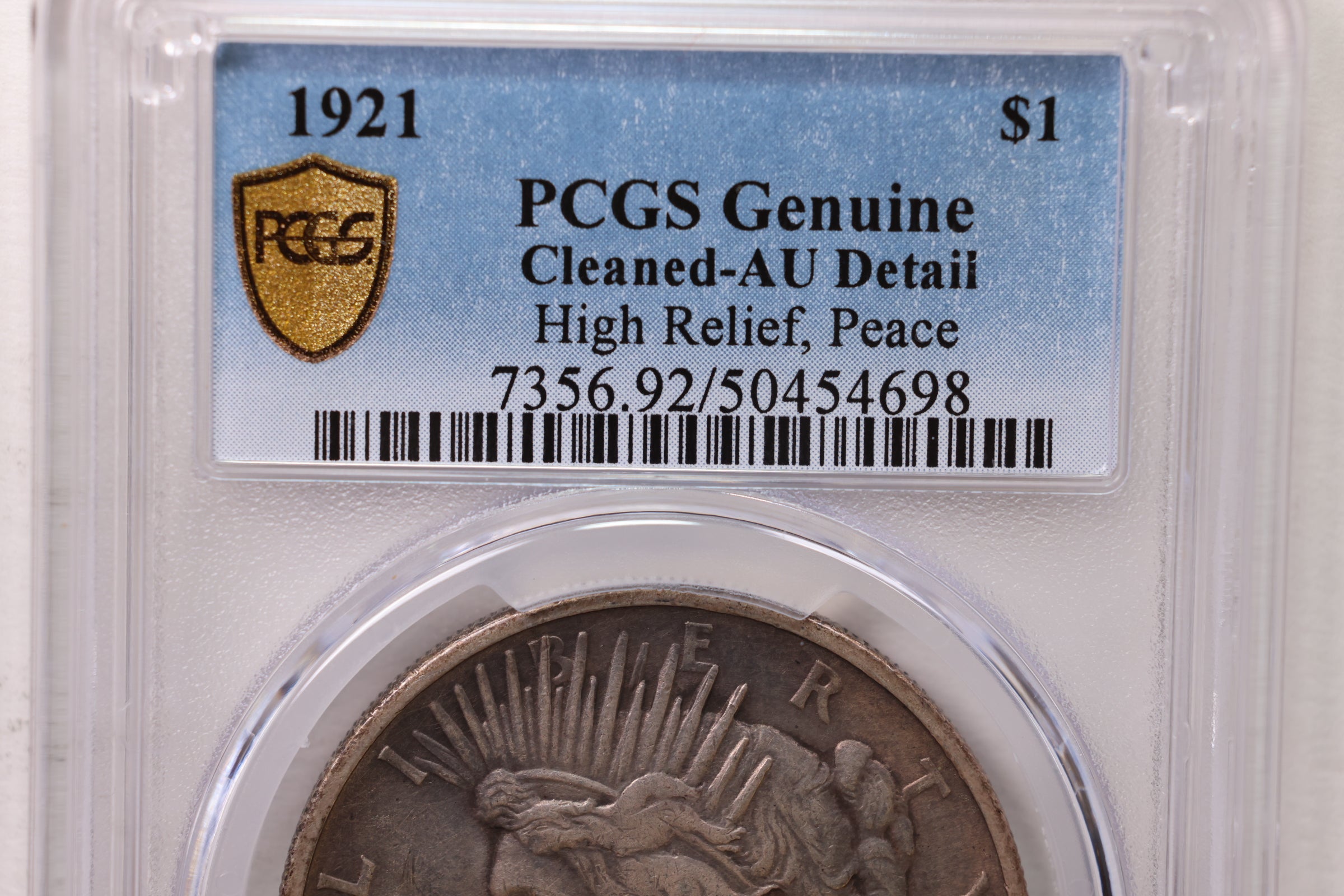 1921 Peace Silver Dollar., High Relief., PCGS AU Details., Store #GPD002