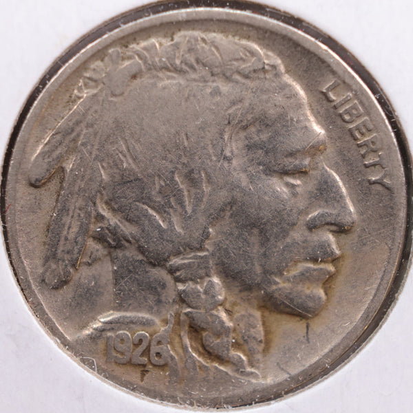 1926 Buffalo Nickel, Very Good Circulated Coin, Store #NL576
