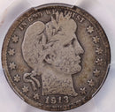 1913 Barber Silver Quarter., PCGS VG-08., Store