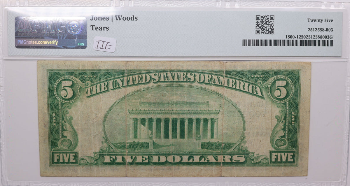 1929 $5, Poquoson VA, National Currency, CH#12092. PMG V.F.-25, Store#NBN013.