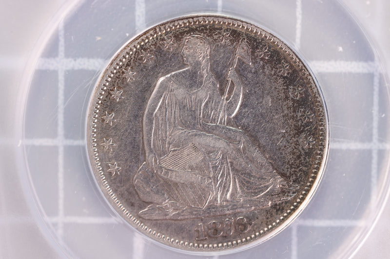 1876-CC Liberty Seated Half Dollar, Small "CC", ANACS EF-40  Store