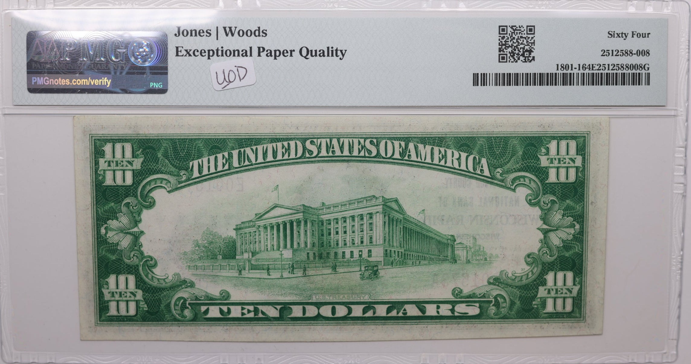 1929 $10, Wisconsin Rapids, Wisconsin, National Currency, CH#4639. PMG CUNC-64, Store#NBN049