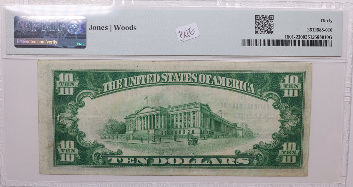 1929 $10, Grand Rapids, Michigan, National Currency, CH#13758. PMG VF-30, Store#NBN051