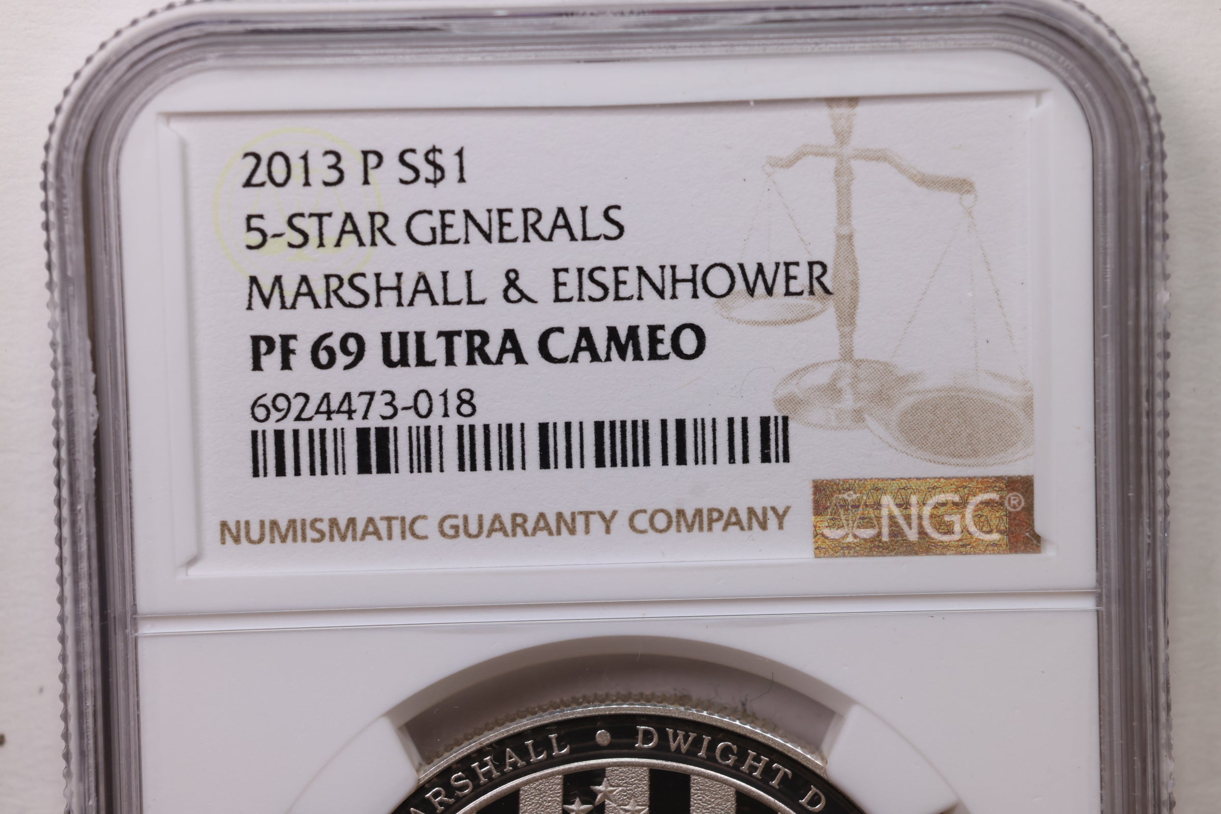 2013-P $1 5-Star General Commemorative, NGC PF 69, Store #GMC002