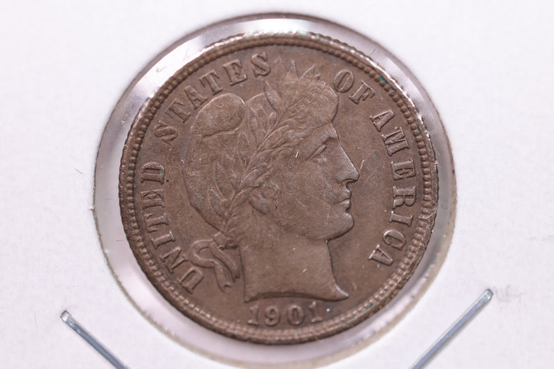 1901 Barber Silver Dime., X.F+., Store Sale