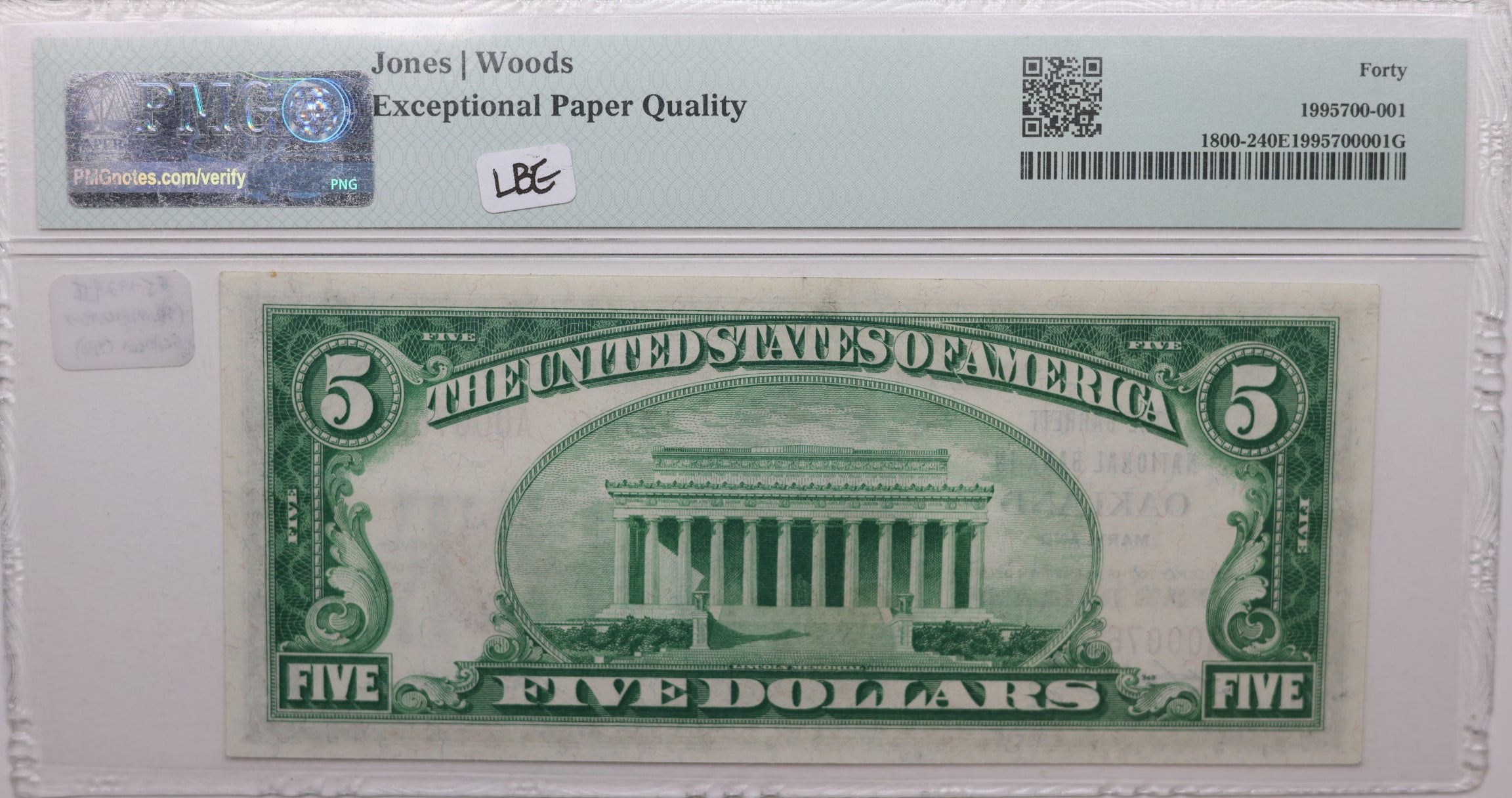 1929 $5, Oakland, Maryland, National Currency, CH# 13776. PMG XF-40, Store#NBN057