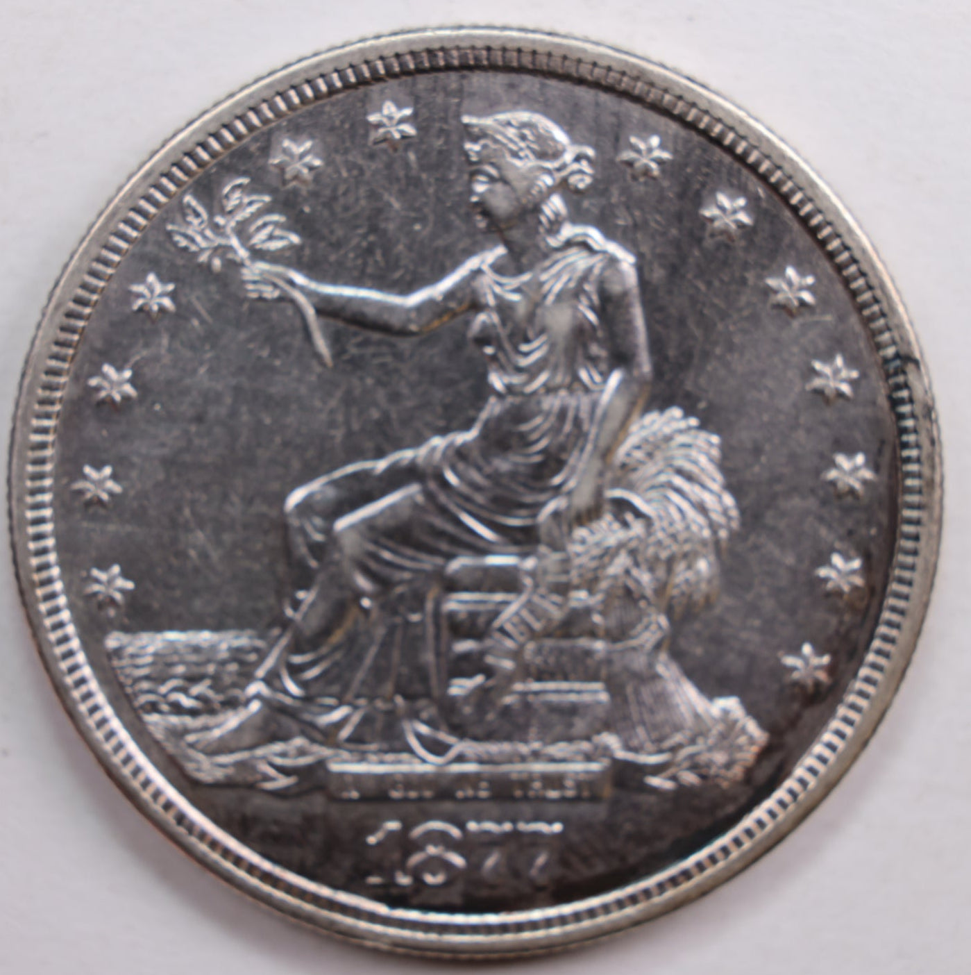 1877-S Trade Dollar, Mint State Uncirculated Coin w/ details, Store #DR0681