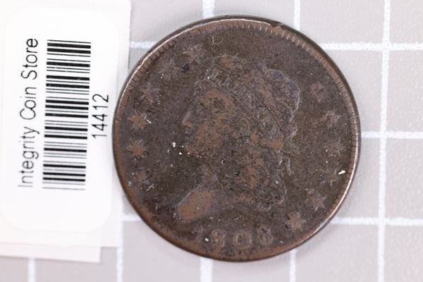 1808 Large Cent, Affordable Circulated Coin, Store Sale #14412