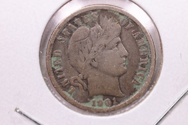 1901 Barber Silver Dime., V.F Details., Store Sale #19381