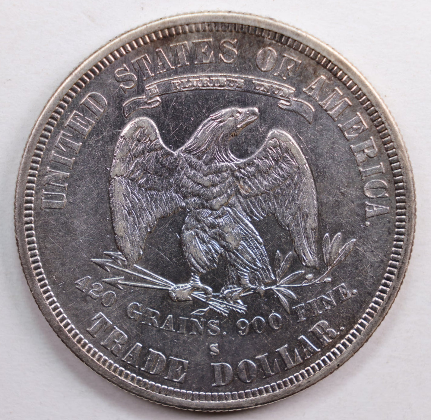 1877-S Trade Dollar, Mint State Uncirculated Coin w/ details, Store #DR0681