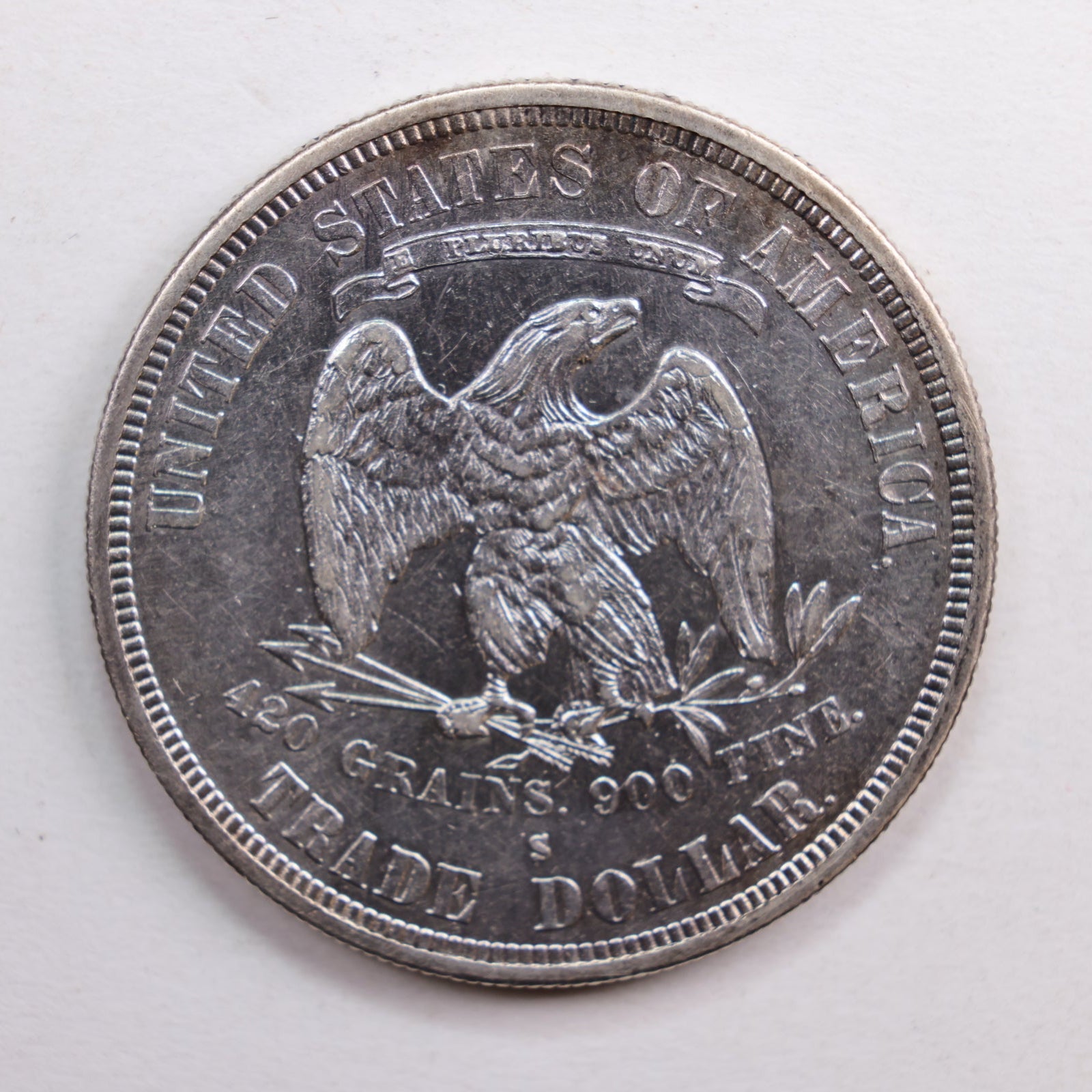 1877-S Trade Dollar, Mint State Uncirculated Coin w/ details, Store #DR0681