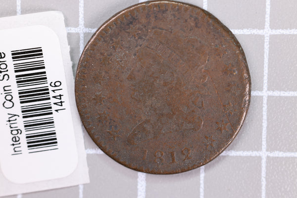 1812 Large Cent, Affordable Circulated Coin, Store Sale #14416