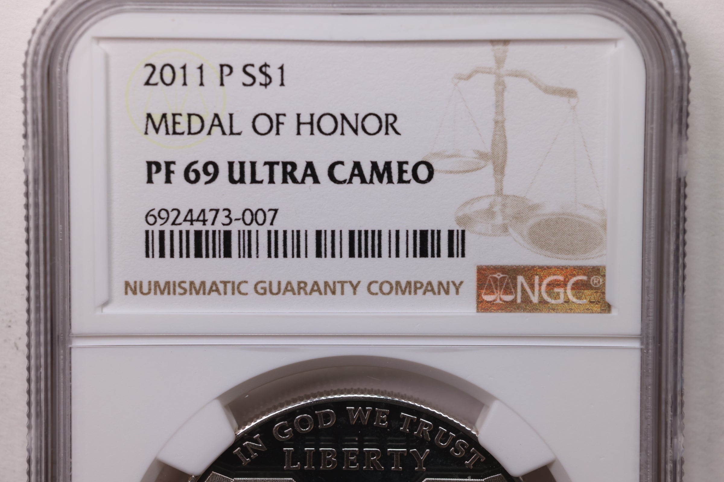 2011-P $1 Medal of Honor Commemorative, NGC PF-69, Store #GMC010