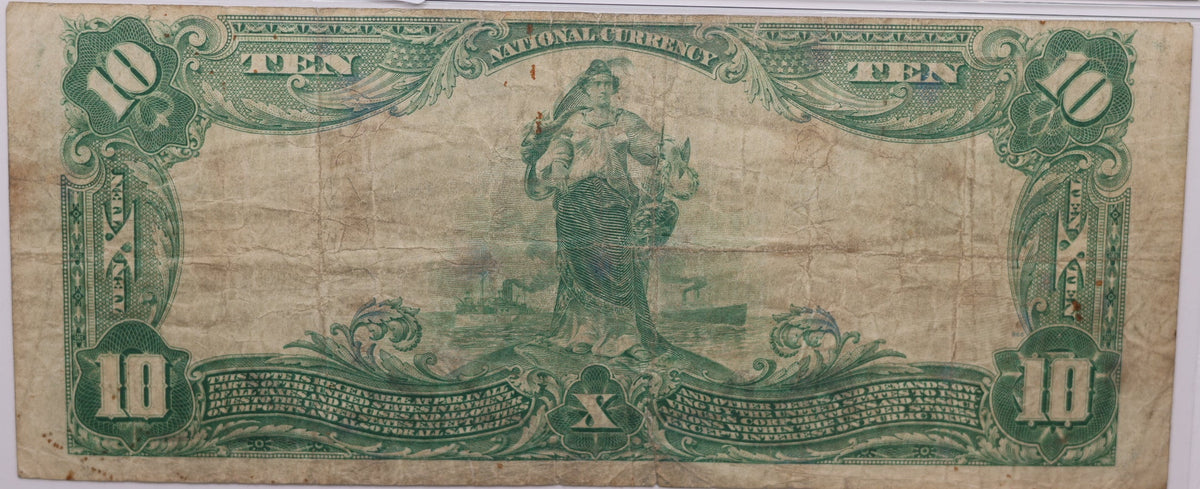 1902 $10, Norfolk, Virginia, National Currency, CH# 6032. PMG Choice F-15, Store#NBN061