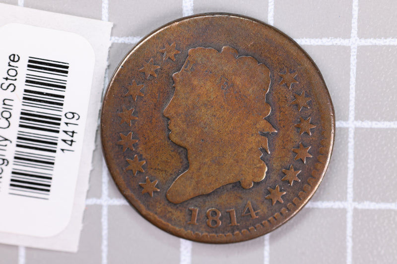 1814 Large Cent, Affordable Circulated Coin, Store Sale