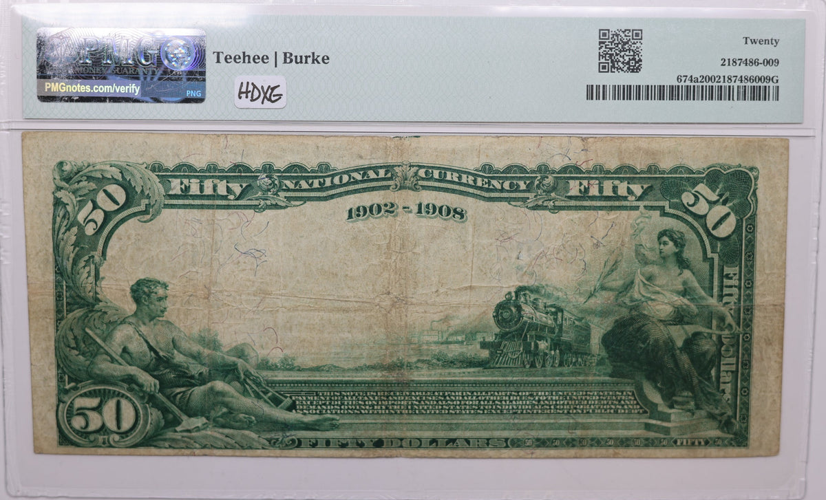 1902 $50, Staunton, Virginia, National Currency, CH# 2269. PMG VF-20, Store#NBN064