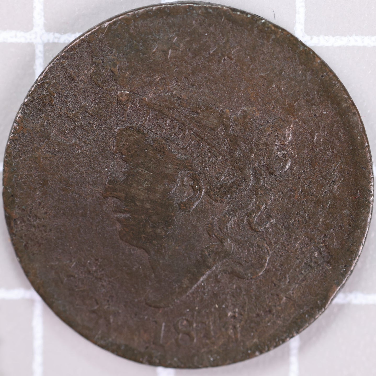 1817 Coronet Head Large Cent, Fine Circulated Coin, Store #14425