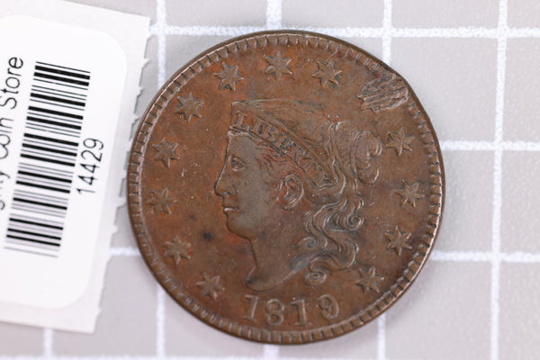 1819  Large Cent, Affordable Circulated Coin, Store Sale #14429