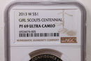 2013-W Girl Scouts Centennial., Silver Commemorative., NGC PF-69., Store