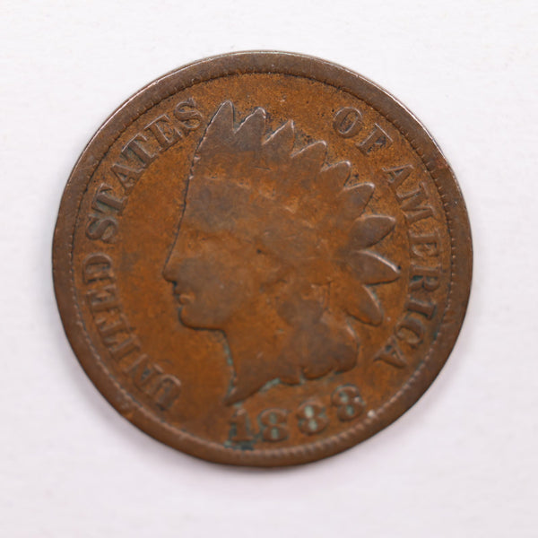 1888 Indian Head Cents, Good Circulated Coin., Store #CT0539.