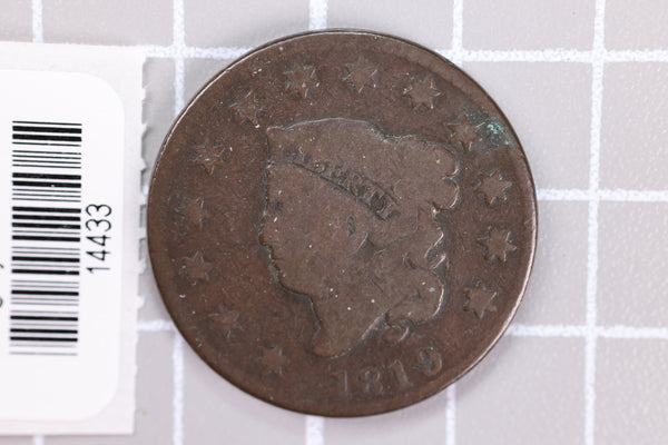 1819  Large Cent, Affordable Circulated Coin, Store Sale #14433