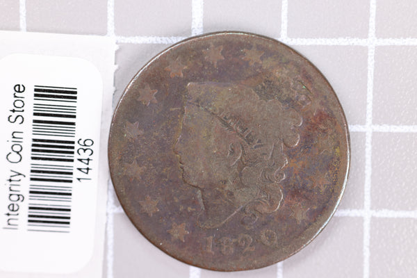 1820  Large Cent, Affordable Circulated Coin, Store Sale #14436