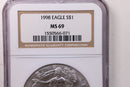 1998 American Silver Eagle., NGC Certified MS-69., Store