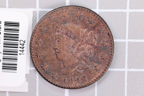1822 Large Cent, Affordable Circulated Coin, Store Sale #14442