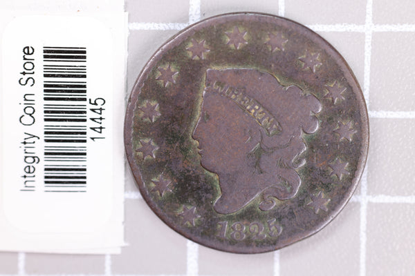 1825 Large Cent, Affordable Circulated Coin, Store Sale #14445
