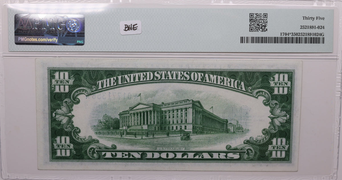 1934C, $10 Silver Certificate, FR 1704*, PMG Choice VF-35, Store #GSSC017
