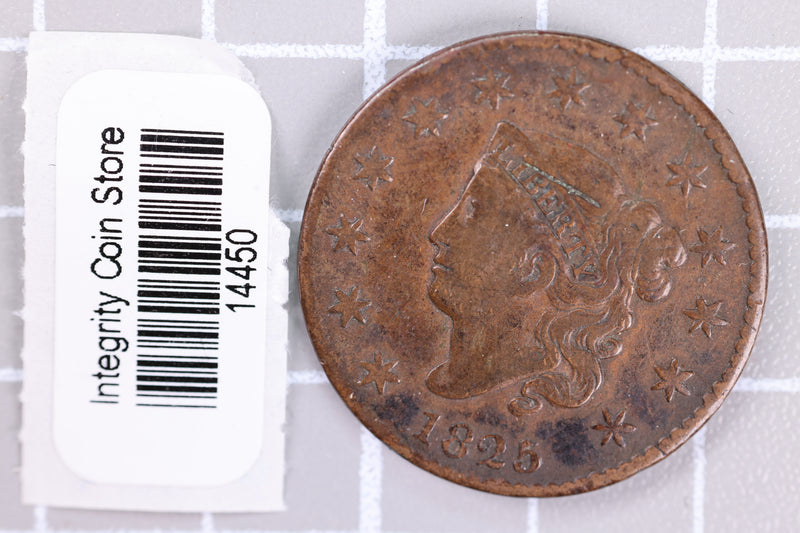 1825 Large Cent, Affordable Circulated Coin, Store Sale