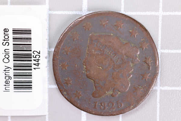 1825 Large Cent, Affordable Circulated Coin, Store Sale #14452