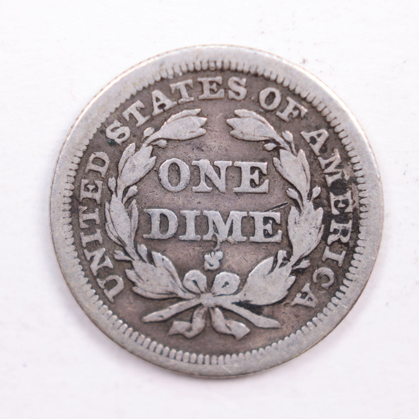 1858-S Seated Liberty Dime., Very Fine Circulated Coin., Store Sale #DE0362.