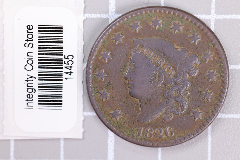 1826 Large Cent, Affordable Circulated Coin, Store Sale